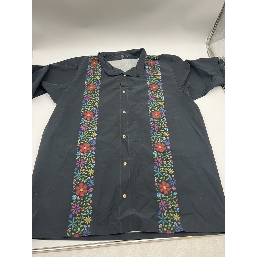 CASA BONITA Denver Employee black floral Uniform Shirt, Size medium, South Park